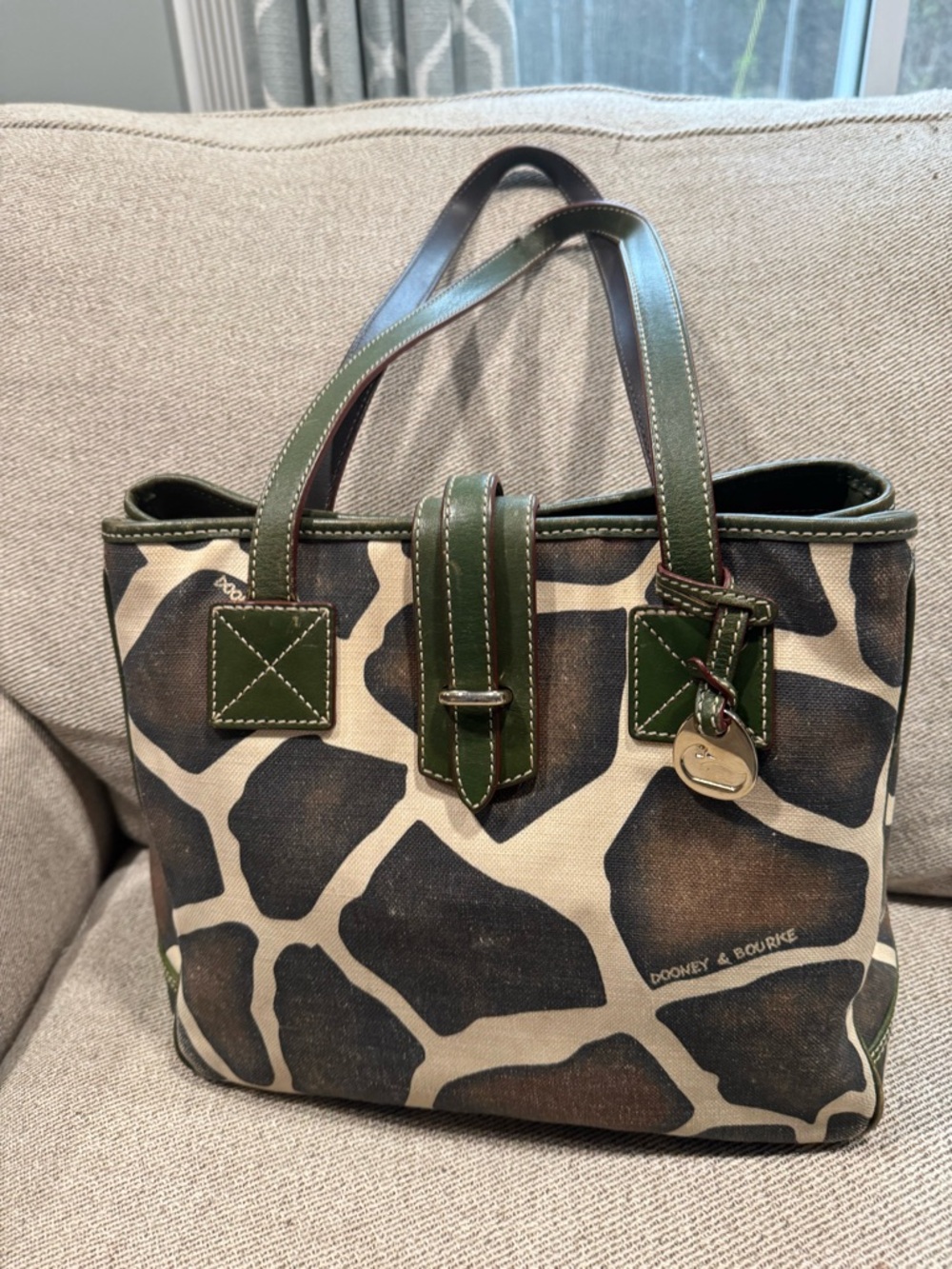 Dooney & Bourke Giraffe Print Tote Bag Purse